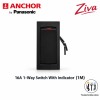 Anchor Ziva 16A Switch With Indicator 1M| Black| 68077B