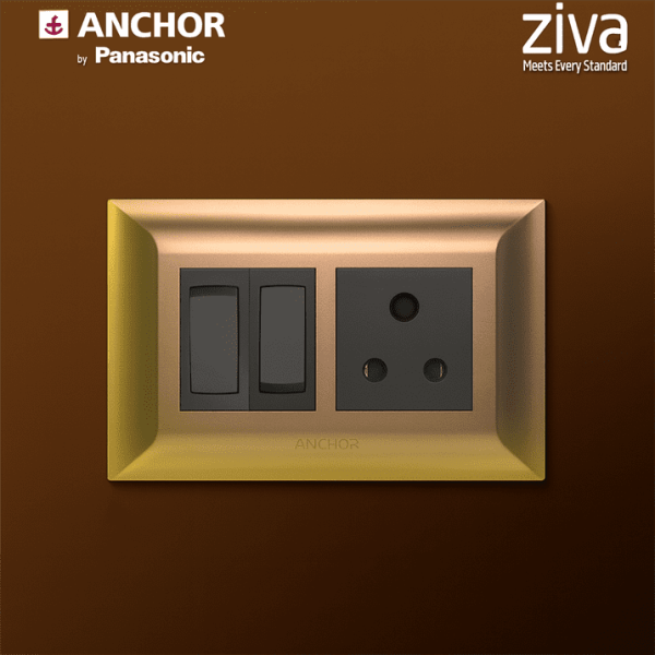 Anchor Ziva 6A  Switch, 1 Module , 68001B-  black