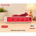 Polycab 4-Way Extension Board With Indicator- Reliable Power Polycab 4-Way Extension Board With Indicator- Reliable Power