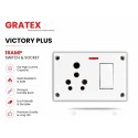 Gratex  16 amp Combined box with light Indicator, heavy