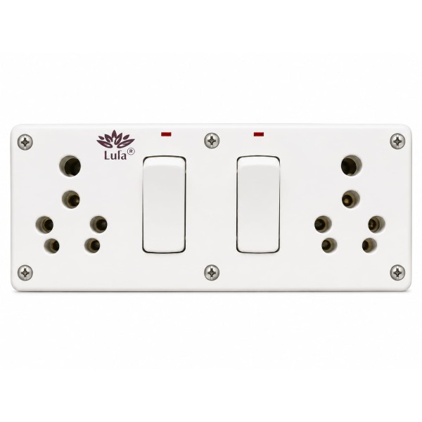 16A Double Switch Socket Combined Box with Indicator