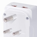 Dual port USB Charger with 3 pin plug top and universal socket Dual port USB Charger with 3 pin plug top and universal socket