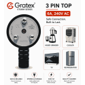 Gratex 6A 3 Pin PlugTop Storm - Safe & Reliable
