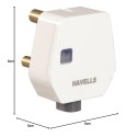 Havells 16A 3 Pin Plug Top - 16Amp, 240V with Indicator
