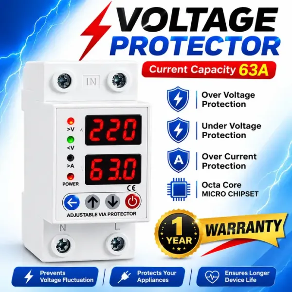 Automatic Voltage Protector Device for Home - 63A, 230V