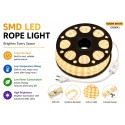 Average 120LED 12/M Rope Light WARM WHITE Colour Average 120LED 12/M Rope Light WARM WHITE Colour