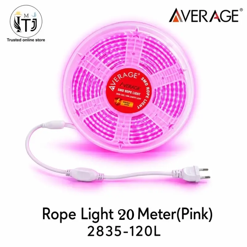 Average 20/M Roll 2835-120LED Rope Light |Pink Average 20/M Roll 2835-120LED Rope Light |Pink